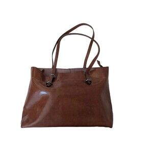 Fzone Brown Leather Large Tote Shoulder Bag Pebbled Leather Handbag Tote